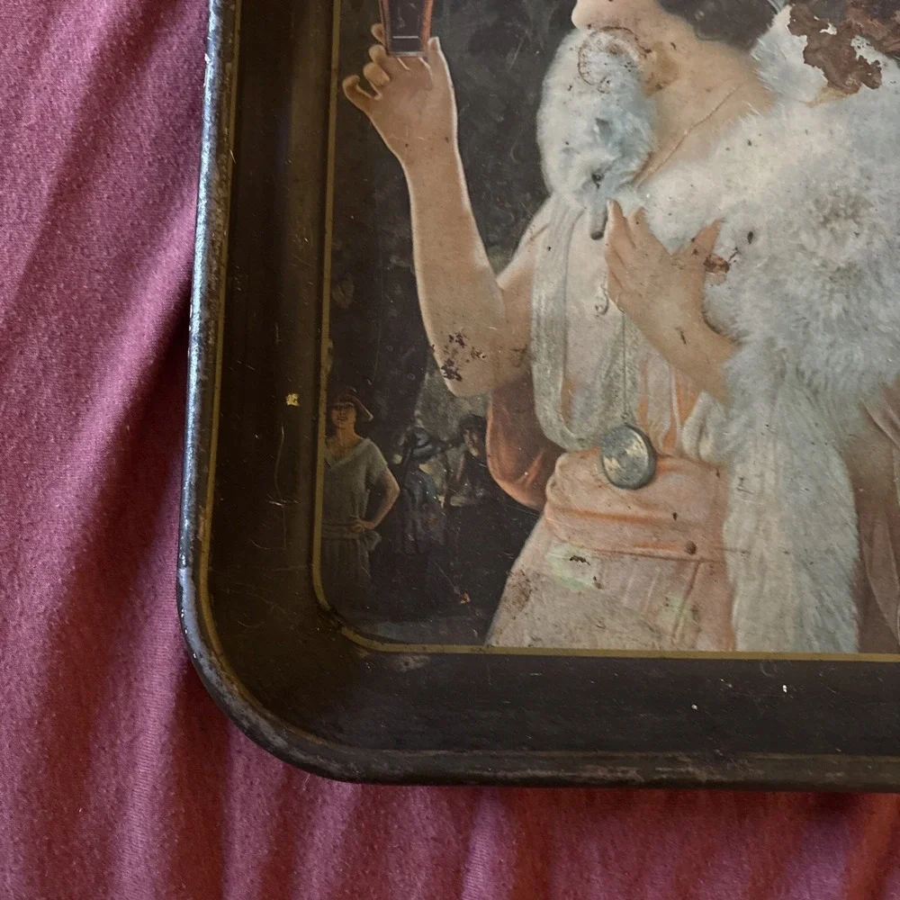 Vintage Coca Cola Metal Serving Tray Flapper Girl 1925 Advertisement 1973 USA